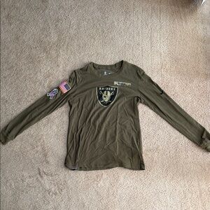 Nike NFL RADERS Olive Long Sleeve Top S